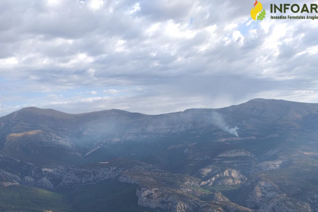Incendio en Guara por tormenta eléctrica