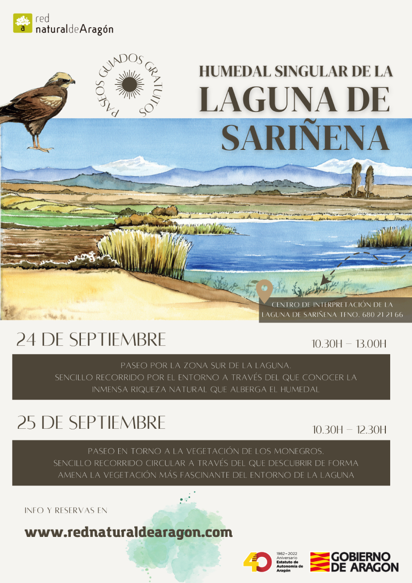Cartel Paseos Guiados a la Laguna de Sariñena